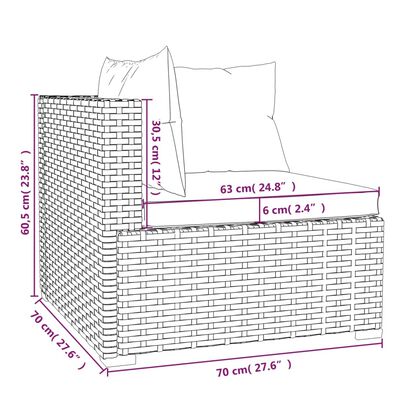 vidaXL Set Divani da Giardino 11 pz con Cuscini in Polyrattan Marrone