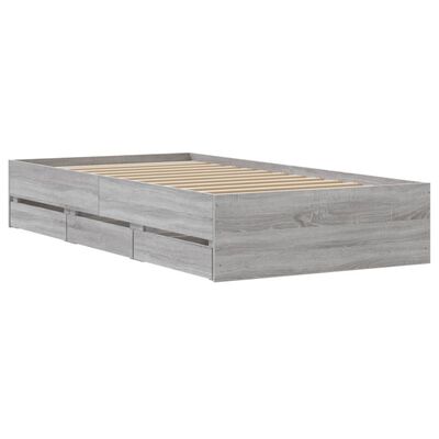 vidaXL Giroletto Cassetti Grigio Sonoma 90x190 cm Legno Multistrato