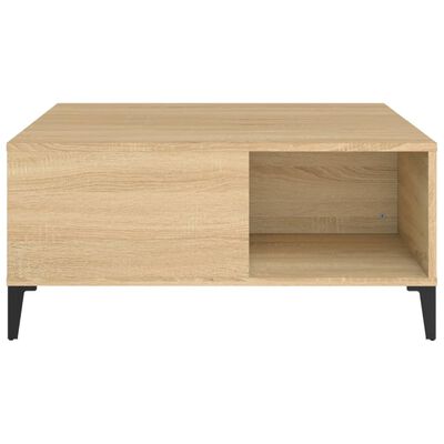 vidaXL Tavolino Salotto Rovere Sonoma 80x80x36,5 cm Legno Multistrato