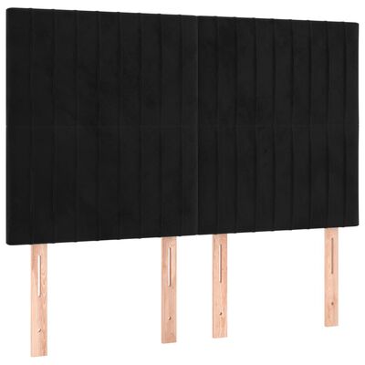 vidaXL Letto a Molle con Materasso e LED Nero 140x190 cm in Velluto