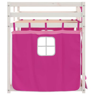 vidaXL Letto a Castello senza Materasso Rosa 90x200 cm Legno di Pino