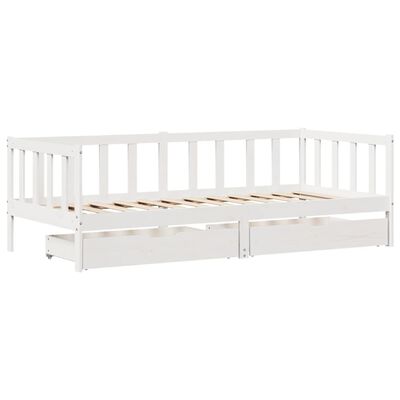 vidaXL Dormeuse con Cassetti Bianco 90x190 cm Legno Massello di Pino