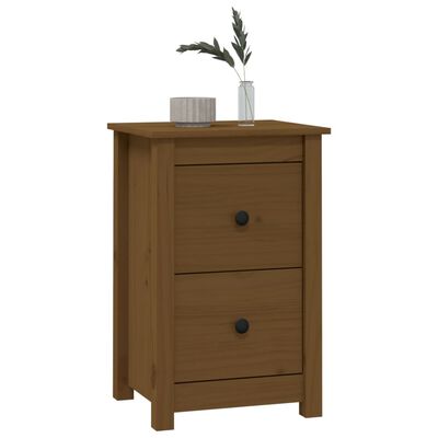 vidaXL Comodini 2 pz ambra 40x35x61,5 cm in Legno Massello di Pino