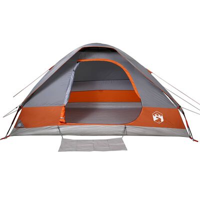 vidaXL Tenda da Campeggio a Cupola 6 Persone Grigio e Arancione