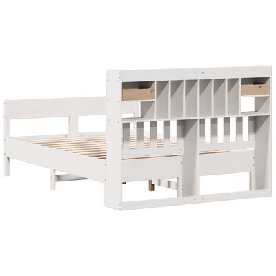 vidaXL Letto Libreria senza Materasso Bianco 120x190 cm Legno di Pino