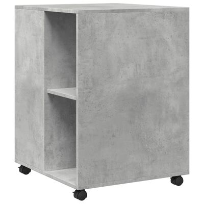 vidaXL Tavolino con Ruote Grigio Cemento 55x60x78 cm in Truciolato