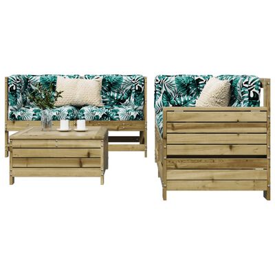 vidaXL Set Divani da Giardino 5 pz in Legno Impregnato di Pino