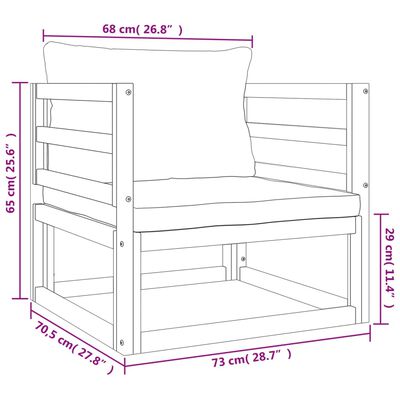 vidaXL Poltrona Giardino Cuscini Grigio Chiaro Legno Massello Acacia