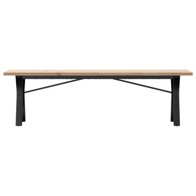 vidaXL Tavolino Salotto Telaio a Y 160x40x45,5 cm Legno Pino e Acciaio