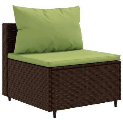 vidaXL Set Mobili da Giardino 6pz con Cuscini in Polyrattan Marrone