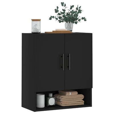 vidaXL Armadietto a Muro Nero 60x31x70 cm in Legno Multistrato