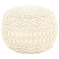 vidaXL Pouf Lavorato a Mano in Macramé 45x30 cm in Cotone