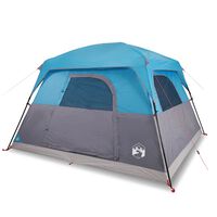 vidaXL Tenda da Campeggio a Cabina per 4 Persone Blu Impermeabile