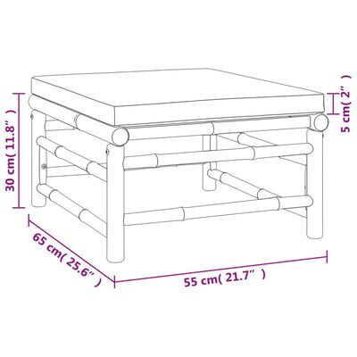 vidaXL Set Salotto da Giardino 7pz con Cuscini Grigio Chiaro Bambù