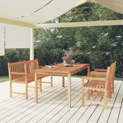 vidaXL Set da Pranzo per Giardino 4 pz in Legno Massello di Teak