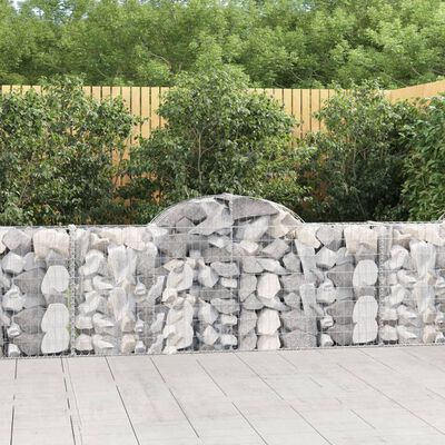 vidaXL Cesti Gabbioni ad Arco 50 pz 200x30x80/100 cm Ferro Zincato