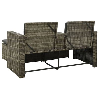 vidaXL Set Divani da Giardino 3 pz con Cuscini in Polyrattan Grigio