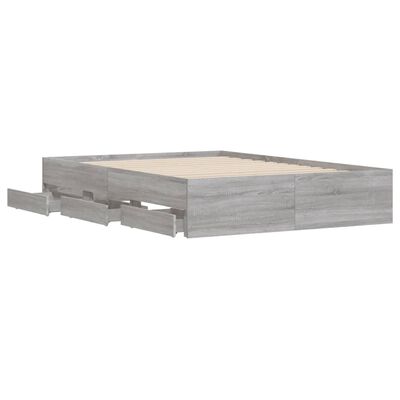 vidaXL Giroletto Cassetti Grigio Sonoma 120x190 cm Legno Multistrato