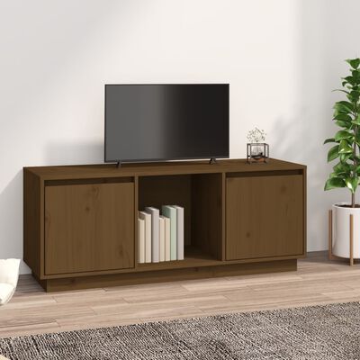 vidaXL Mobile Porta TV Ambra 110,5x35x44 cm in Legno Massello di Pino