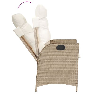 vidaXL Set da Pranzo da Giardino 9 pz con Cuscini Beige in Polyrattan