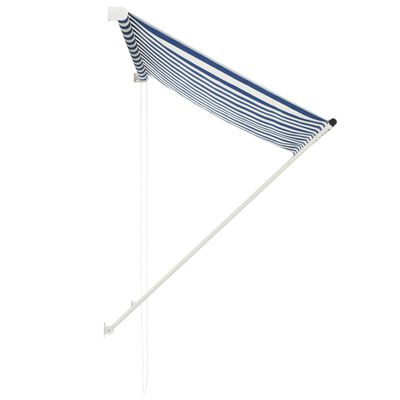 vidaXL Tenda da Sole Retrattile 100x150 cm Blu e Bianco