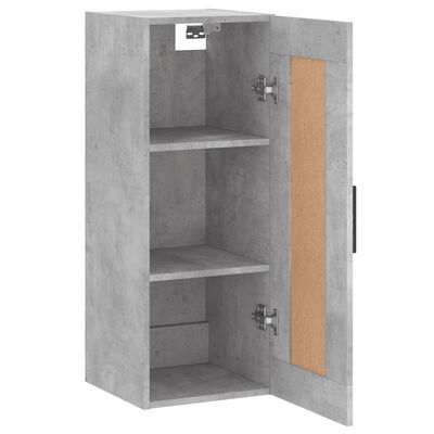 vidaXL Mobile a Parete Grigio Cemento 34,5x34x90 cm Legno Multistrato