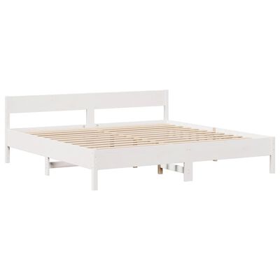 vidaXL Letto senza Materasso Bianco 180x200 cm Legno Massello di Pino