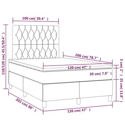 vidaXL Giroletto a Molle con Materasso Rosa 120x200 cm in Velluto