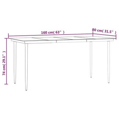 vidaXL Set da Pranzo da Giardino 5 pz Nero in Polyrattan