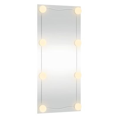 vidaXL Specchio da Parete con Luci LED 40x80 cm Vetro Rettangolare