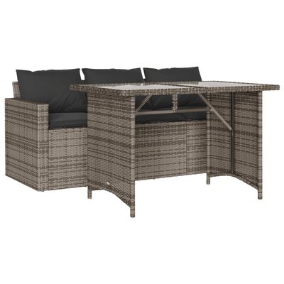 vidaXL Set da Pranzo da Giardino 2 pz con Cuscini in Polyrattan Grigio