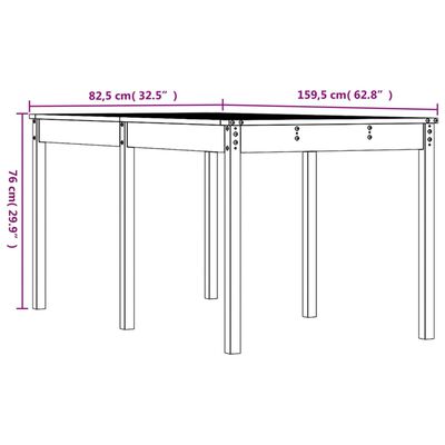 vidaXL Tavolo da Giardino 159,5x82,5x76cm in Legno Massello di Douglas