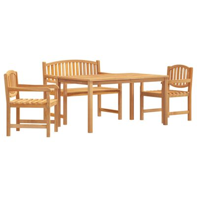 vidaXL Set da Pranzo per Giardino 4 pz in Legno Massello di Teak