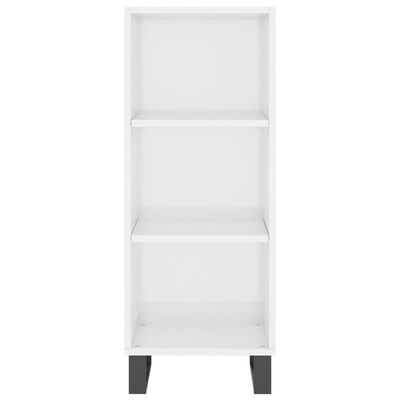 vidaXL Credenza 34,5x34x180 cm in Legno Multistrato Bianco Lucido