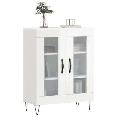 vidaXL Credenza 69,5x34x90 cm in Legno Multistrato Bianco Lucido