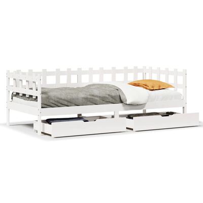 vidaXL Dormeuse con Cassetti Bianco 90x200 cm Legno Massello di Pino