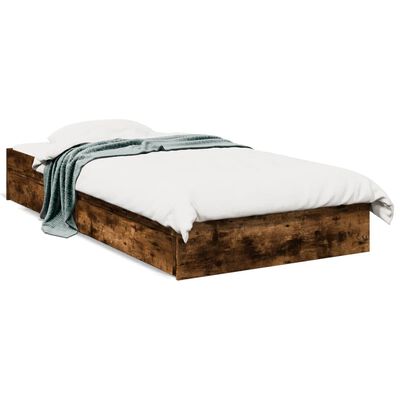 vidaXL Giroletto con Cassetti Rovere Fumo 90x190 cm Legno Multistrato