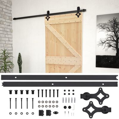 vidaXL Porta Scorrevole con Set Hardware 80x210 cm in Legno di Pino