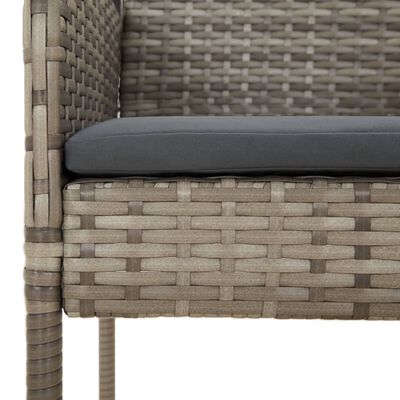 vidaXL Set da Pranzo Giardino 5pz Nero e Grigio con Cuscini Polyrattan