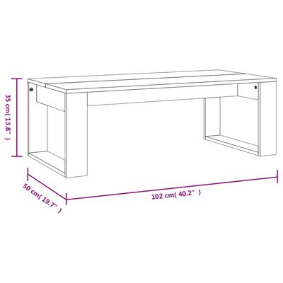 vidaXL Tavolino Salotto Grigio Cemento 102x50x35 cm Legno Multistrato