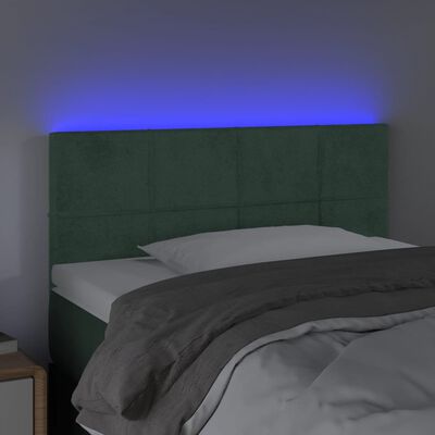 vidaXL Testiera a LED Verde Scuro 100x5x78/88 cm in Velluto