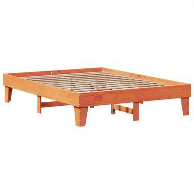 vidaXL Letto senza Materasso Marrone Cera 140x190 cm in Legno di Pino