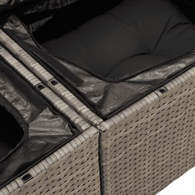 vidaXL Set Divano da Giardino 8 pz con Cuscini Grigio in Polyrattan