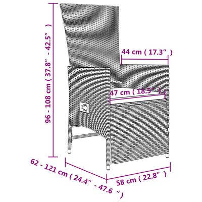 vidaXL Set da Pranzo da Giardino 7 pz con Cuscini Beige in Polyrattan