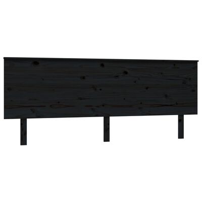 vidaXL Testiera per Letto Nera 204x6x82,5 cm in Legno Massello di Pino