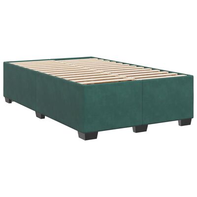 vidaXL Giroletto a Molle con Materasso Verde Scuro 120x190 cm Velluto