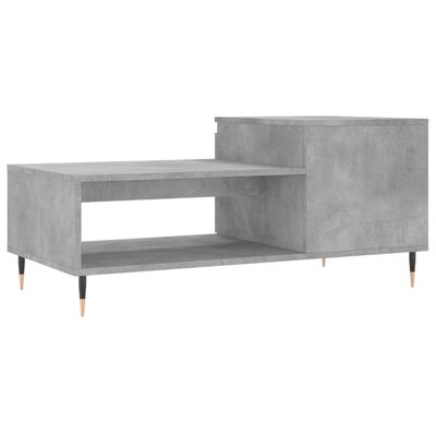 vidaXL Tavolino Salotto Grigio Cemento 100x50x45 cm Legno Multistrato