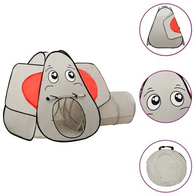 vidaXL Tenda Gioco Bambini Elefante Grigio 250 Palline 174x86x101 cm