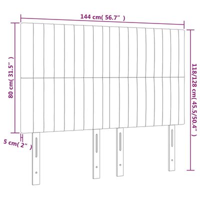 vidaXL Testiere 4 pz Blu 72x5x78/88 cm in Tessuto