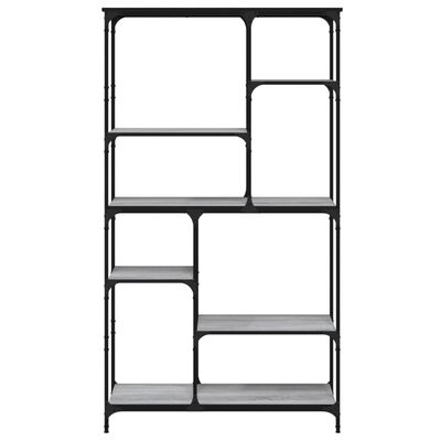 vidaXL Libreria Grigio Sonoma 99x35,5x176 cm Legno Multistrato Acciaio